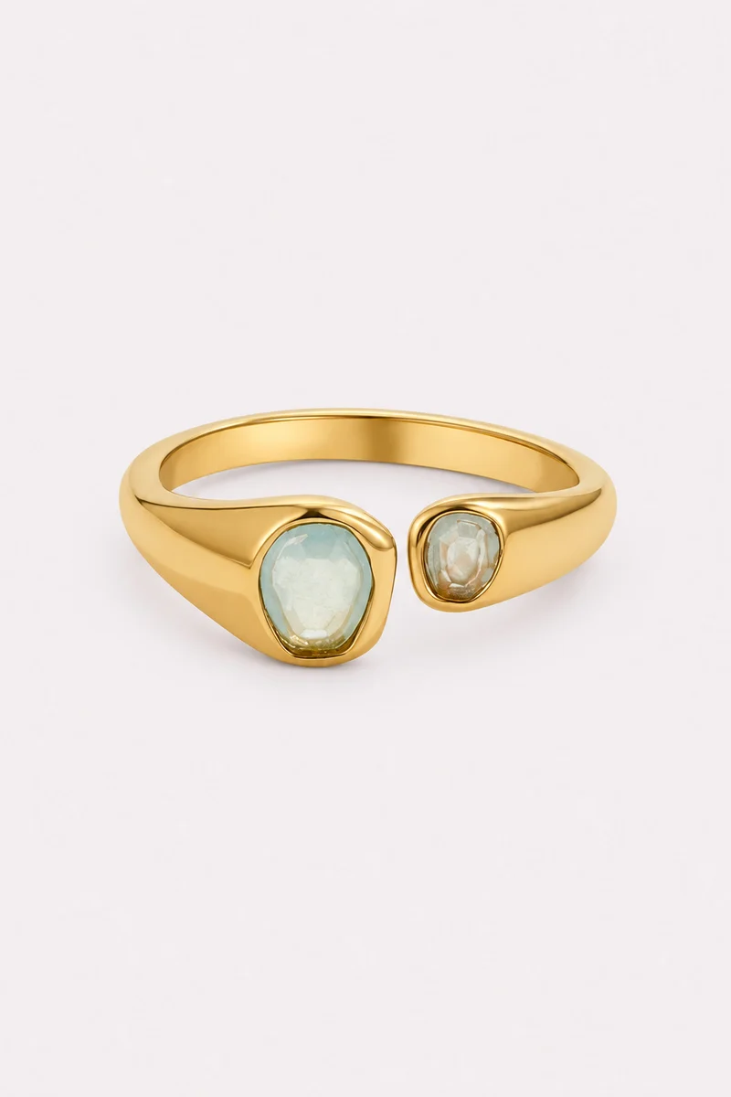 Azure Muse Natural Stone Wrap Ring