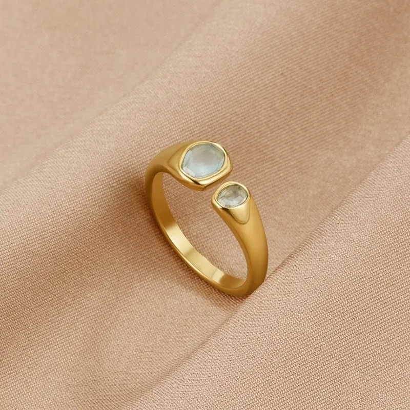 Azure Muse Natural Stone Wrap Ring