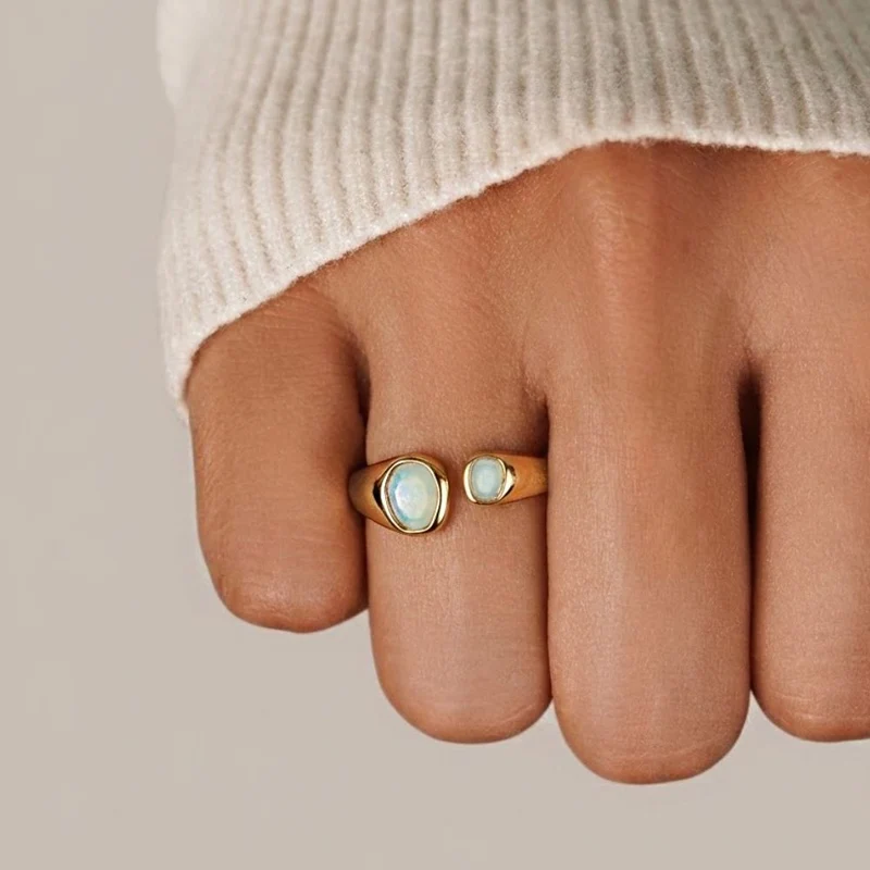 Azure Muse Natural Stone Wrap Ring