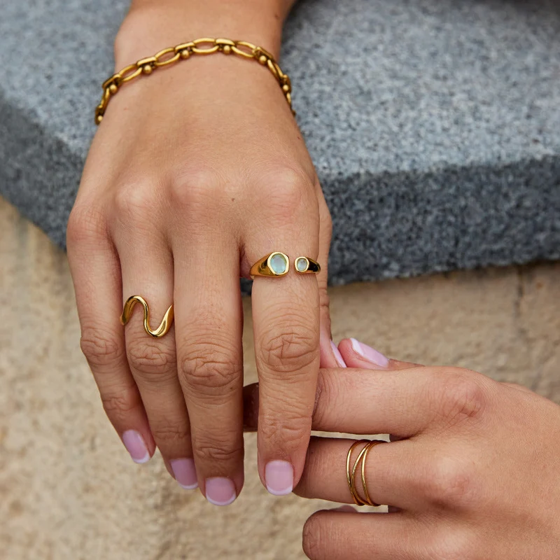 Azure Muse Natural Stone Wrap Ring