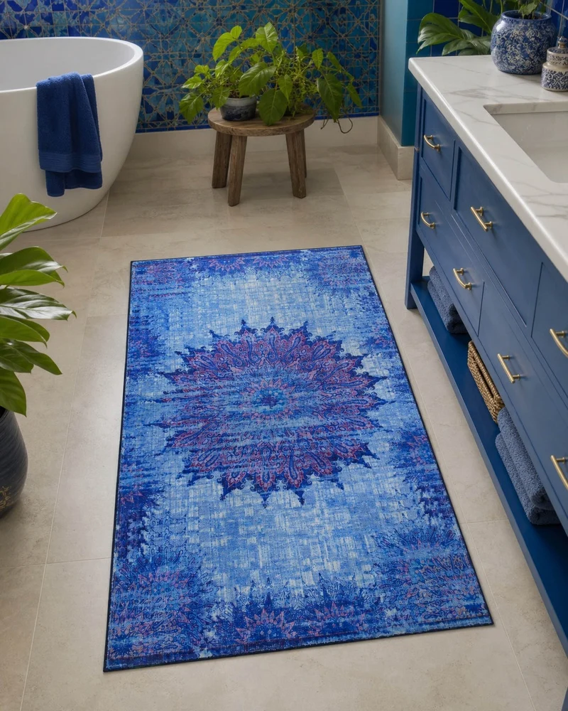 Badteppich Blau Multi "Healing" WECONhome