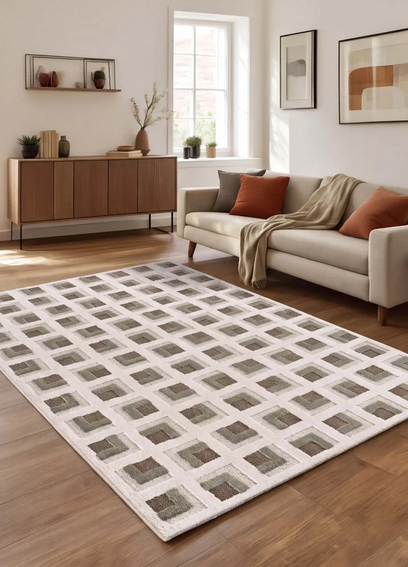 Alfombra geométrica Candela 2450 Marrón