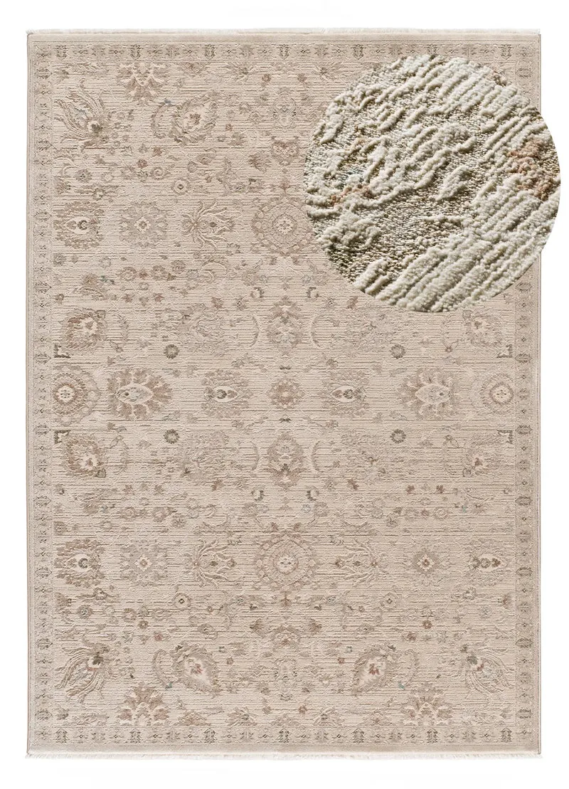 Alfombra vintage con flecos Ona 52081 Beige