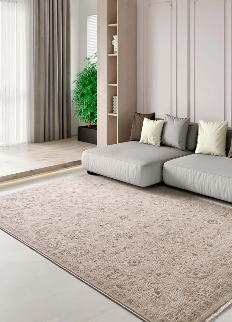 Alfombra vintage con flecos Ona 52081 Beige