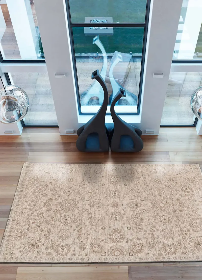 Alfombra vintage con flecos Ona 52081 Beige
