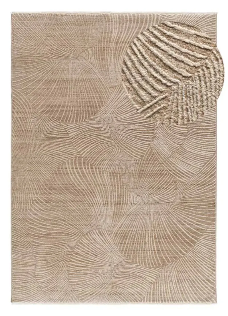 Alfombra geométrica con flecos Ona 52100 Beige
