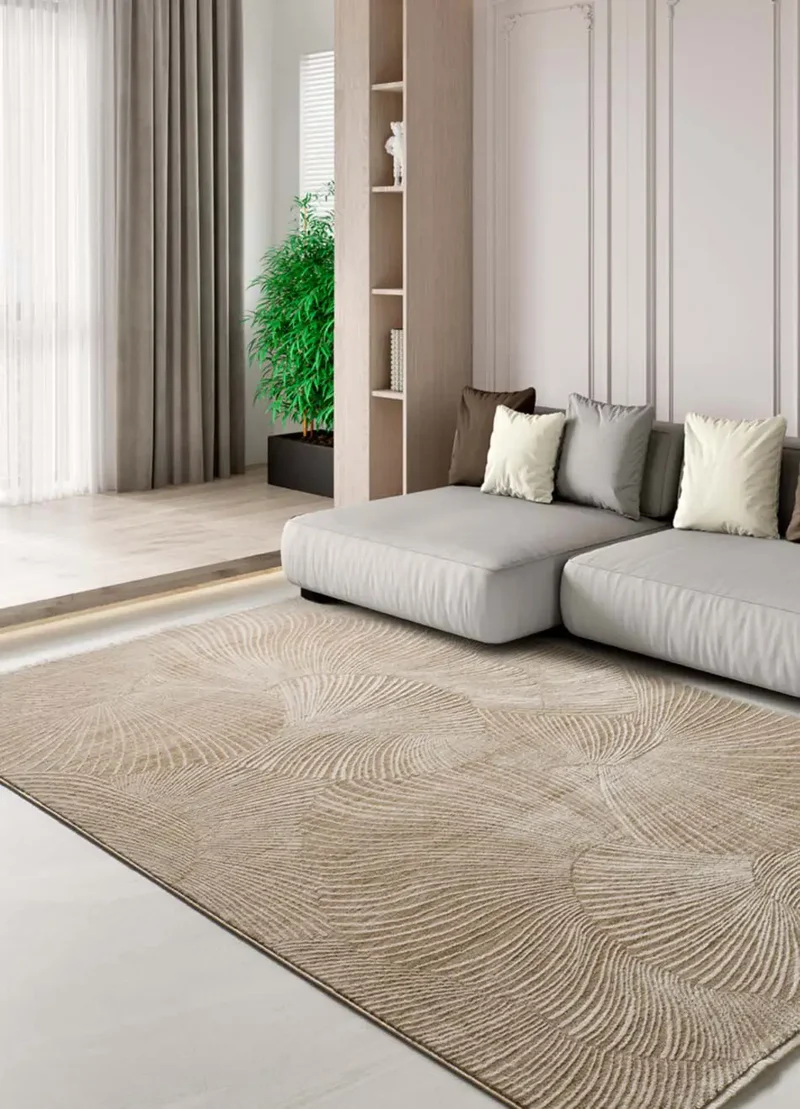 Alfombra geométrica con flecos Ona 52100 Beige