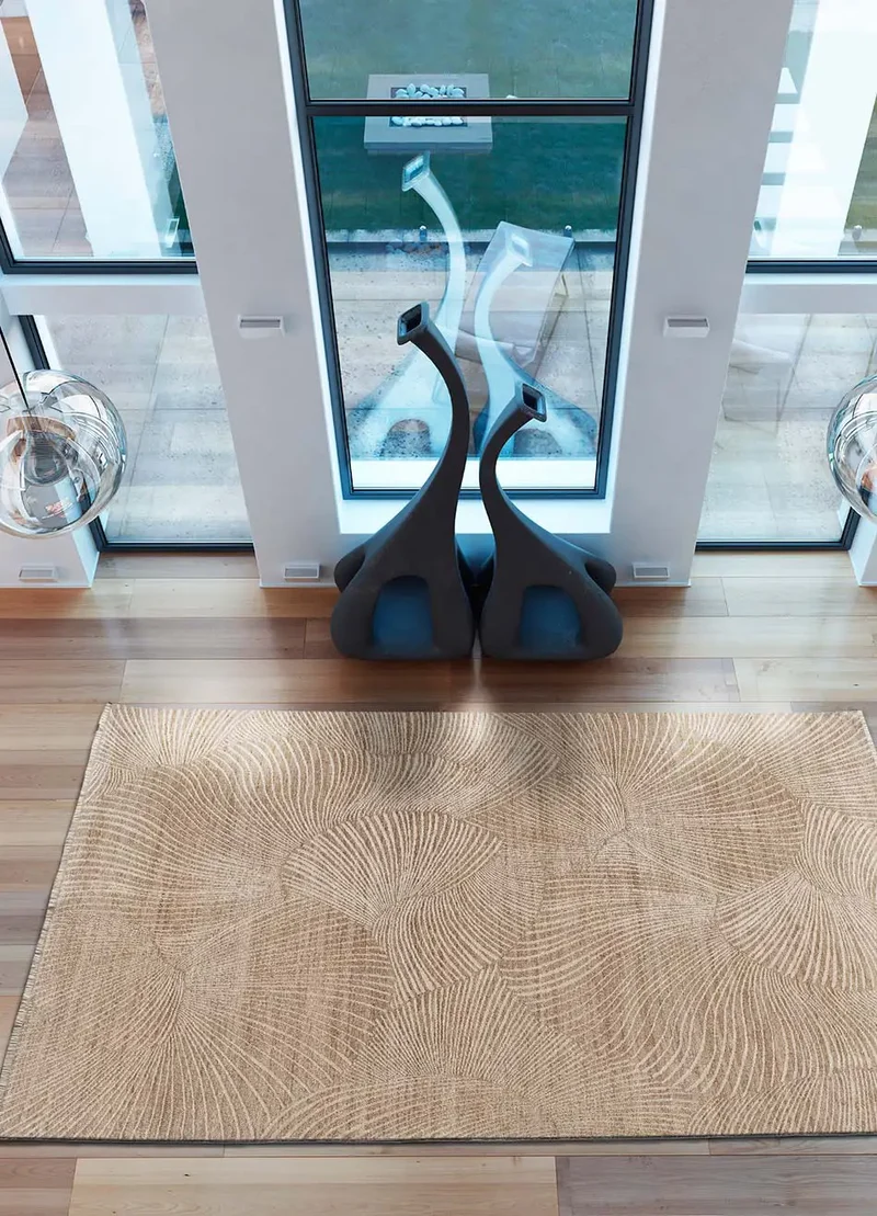 Alfombra geométrica con flecos Ona 52100 Beige