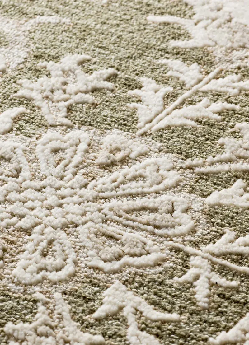 Alfombra vintage con flecos Ona 52095 Verde