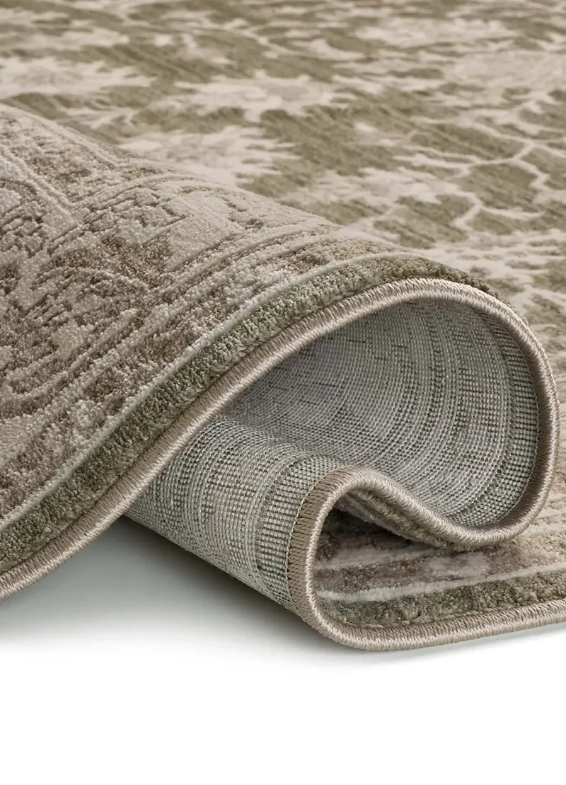 Alfombra vintage con flecos Ona 52095 Verde