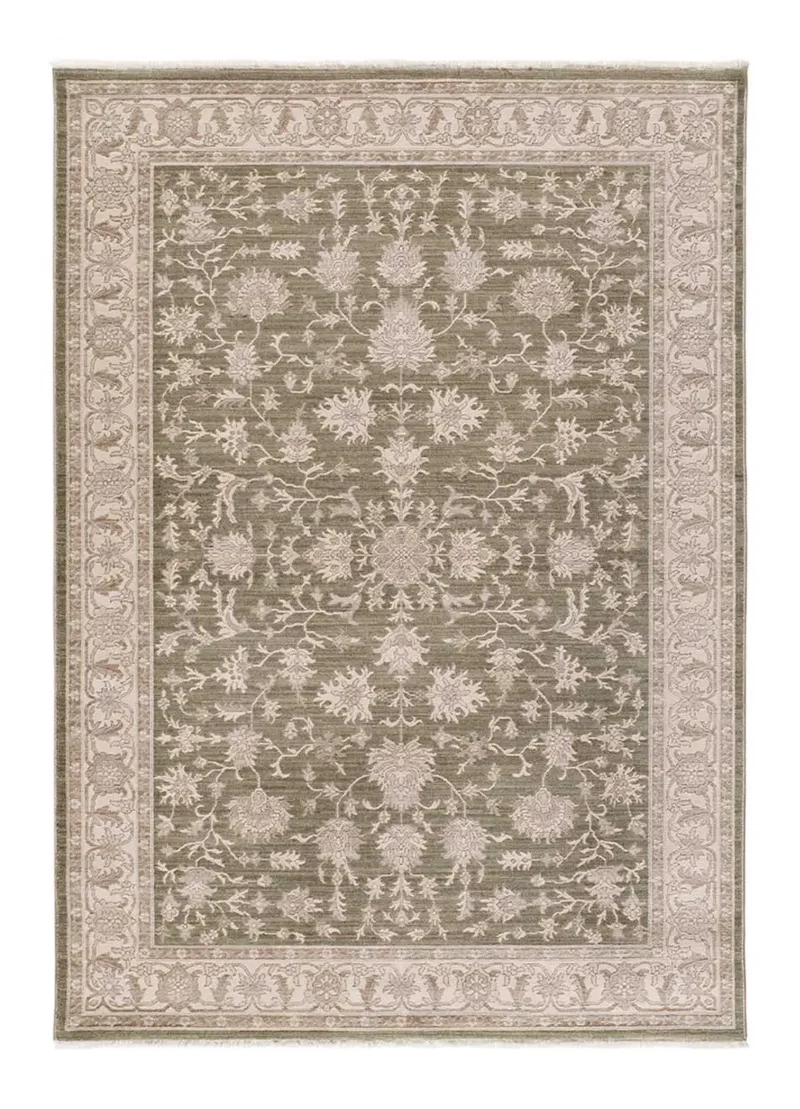 Alfombra vintage con flecos Ona 52095 Verde