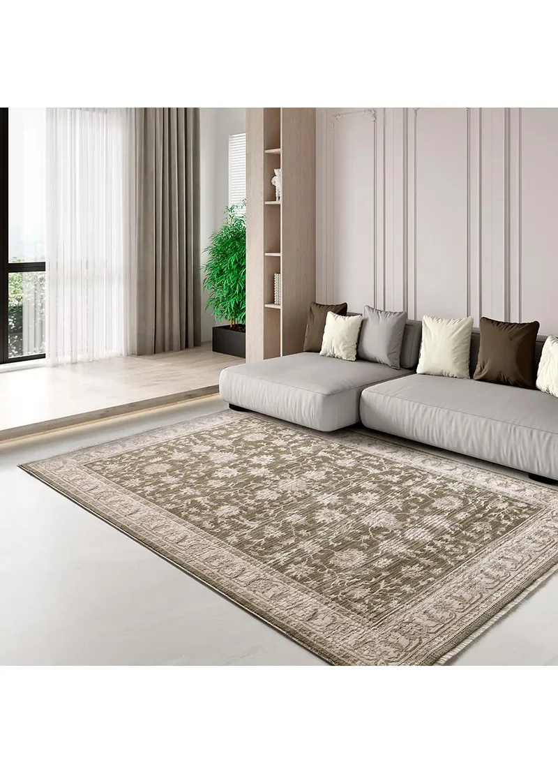 Alfombra vintage con flecos Ona 52095 Verde