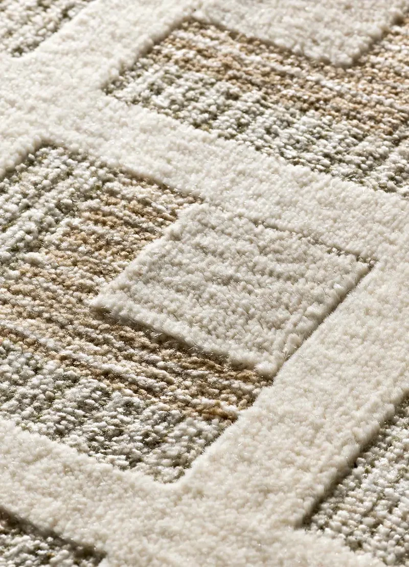 Alfombra geométrica con flecos Ona 52094 Beige