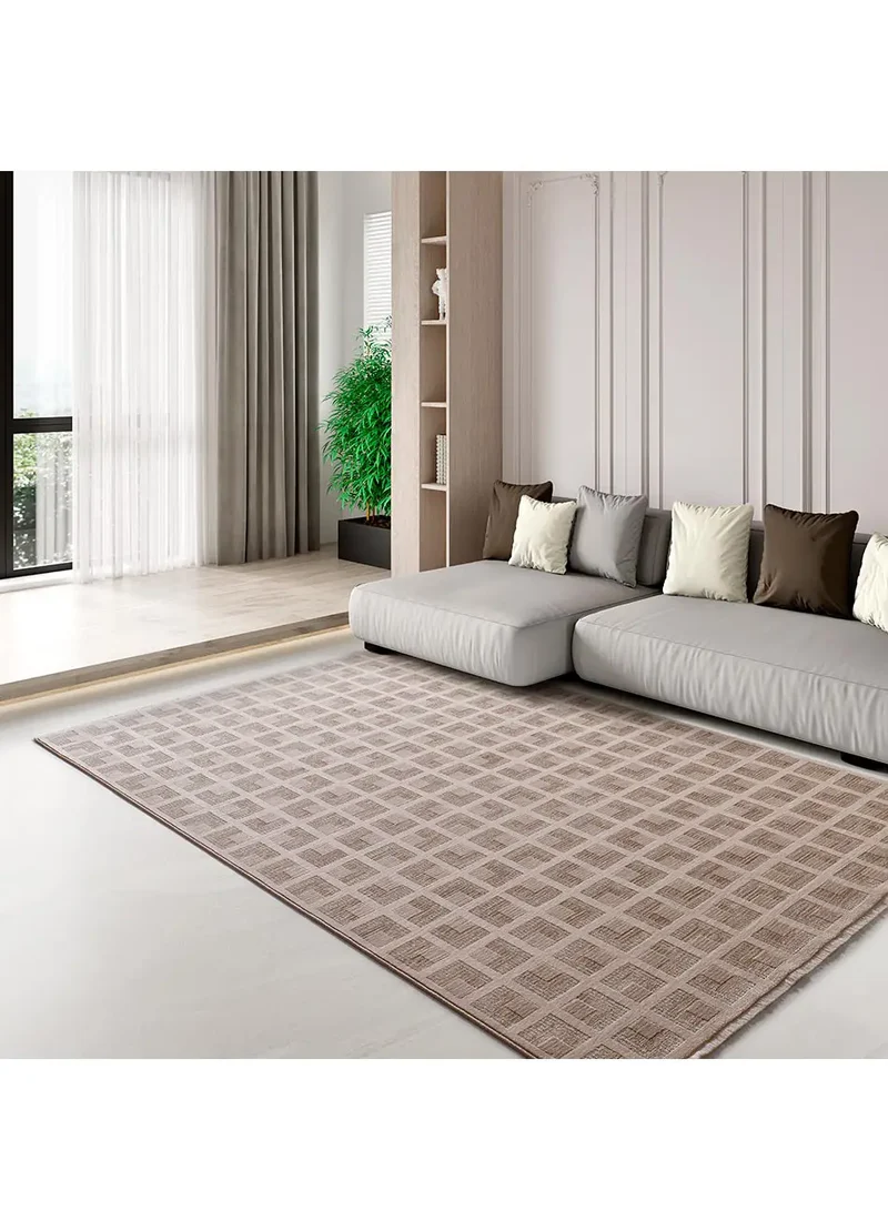 Alfombra geométrica con flecos Ona 52094 Beige