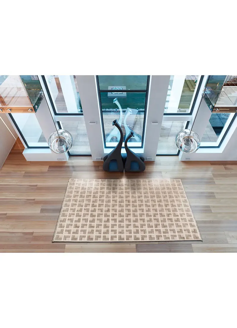 Alfombra geométrica con flecos Ona 52094 Beige