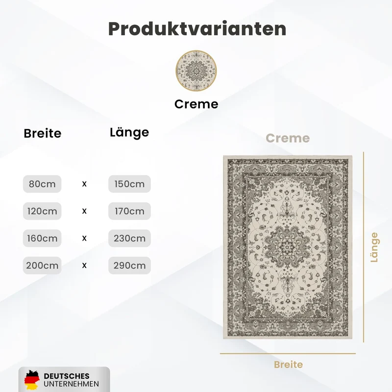 Orientteppich Kurzflor Moderner Teppich mit Ornament-Muster – Pflegeleicht & Robust