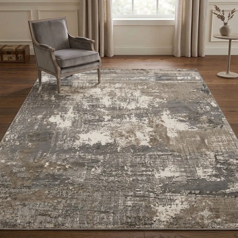 Teppich Wohnzimmer / Schlafzimmer Vintage Look Teppich Kurzflor Used Muster