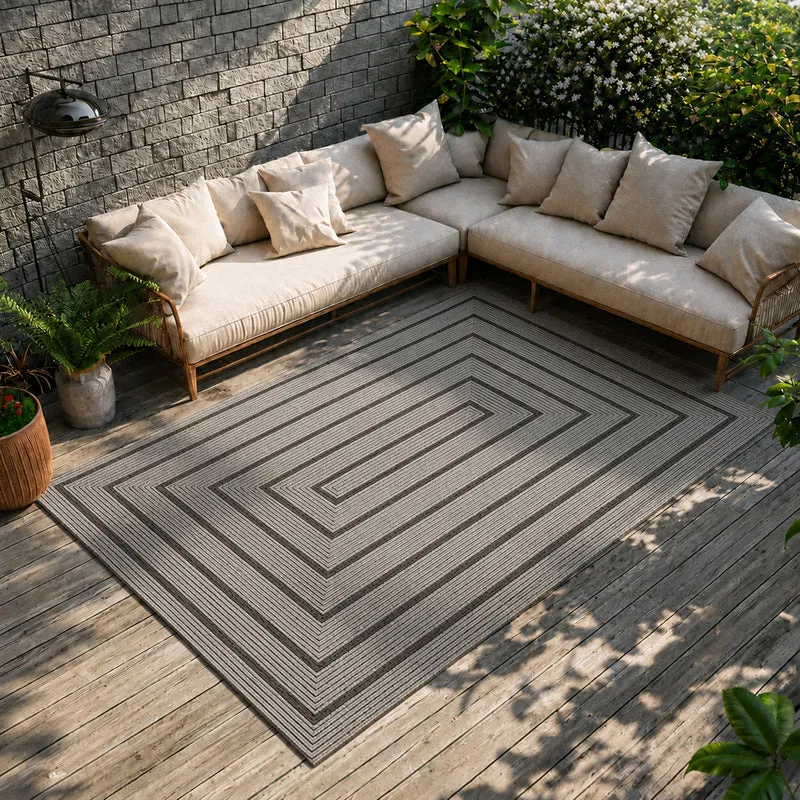 Teppich In- & Outdoor Wetterfest – Balkon Terrasse Garten, Wohnzimmer & Küche -Waschbar