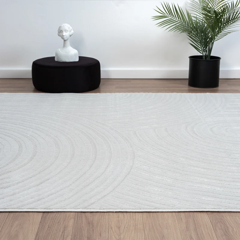 Teppich Kurzflor Modern 3D Muster Hoch-Tief-Struktur Wohnzimmer&Schlafzimmer