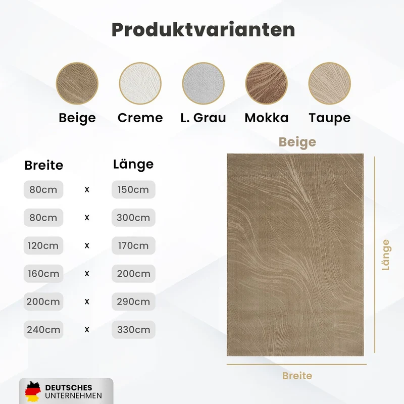 Teppich Kurzflor Modern 3D Muster Hoch-Tief-Struktur Wohnzimmer&Schlafzimmer