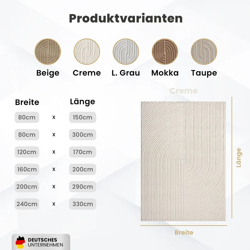 Teppich Kurzflor Modern 3D Muster Hoch-Tief-Struktur Wohnzimmer&Schlafzimmer