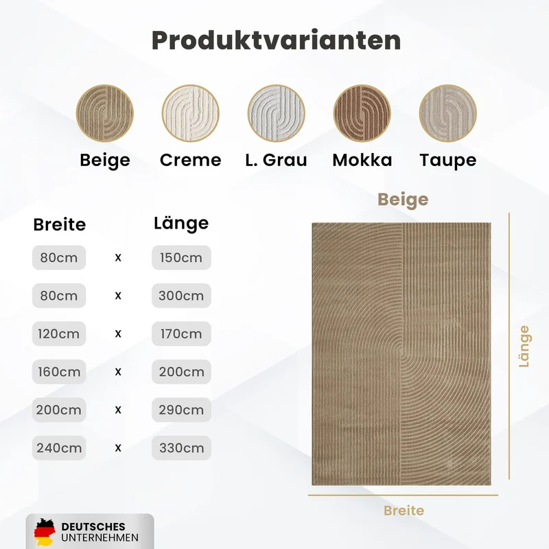 Teppich Kurzflor Modern 3D Muster Hoch-Tief-Struktur Wohnzimmer&Schlafzimmer
