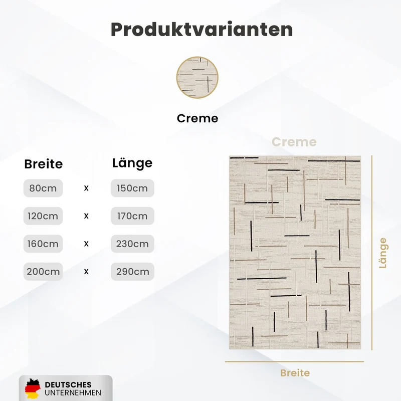 Kurzflor Teppich Boho 3D Hoch-Tief-Effekt – Teppich Wohnzimmer & Schlafzimmer