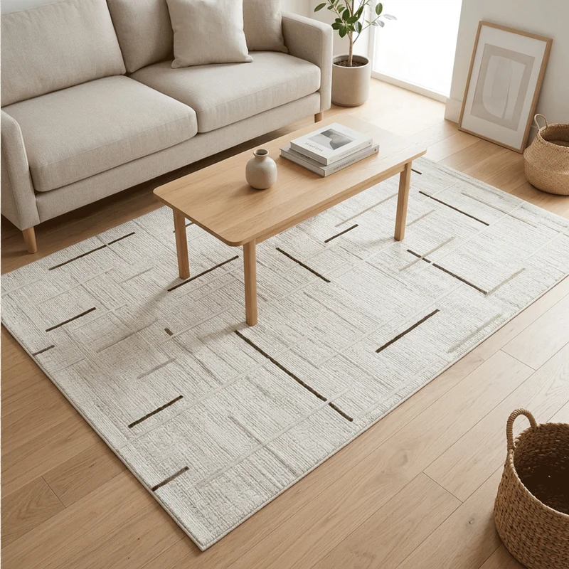 Kurzflor Teppich Boho 3D Hoch-Tief-Effekt – Teppich Wohnzimmer & Schlafzimmer