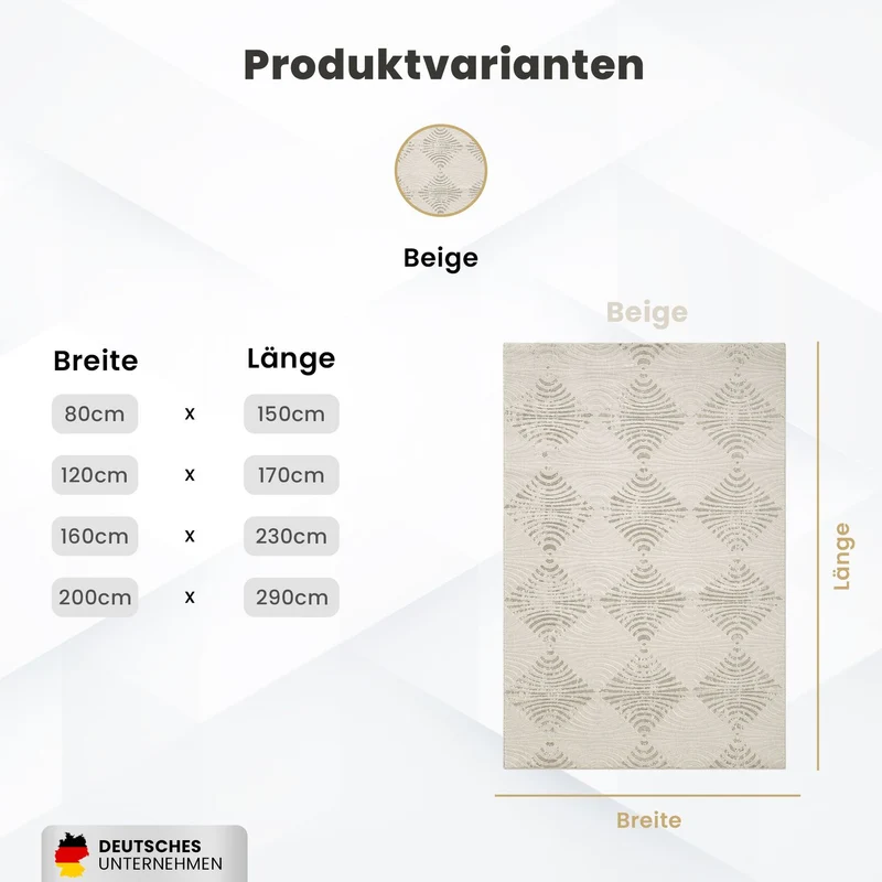 Kurzflor Teppich Boho 3D Hoch-Tief-Effekt – Teppich Wohnzimmer & Schlafzimmer