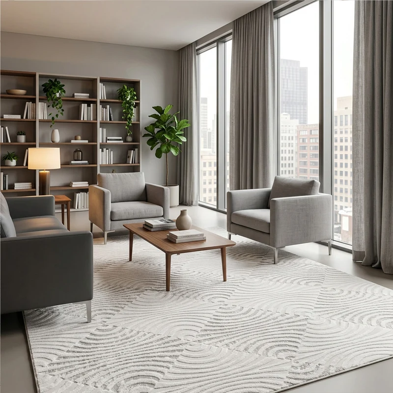 Kurzflor Teppich Boho 3D Hoch-Tief-Effekt – Teppich Wohnzimmer & Schlafzimmer