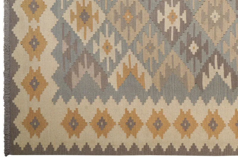 Kelim Gashgai · Handgewebt – Grau, 283x204 cm