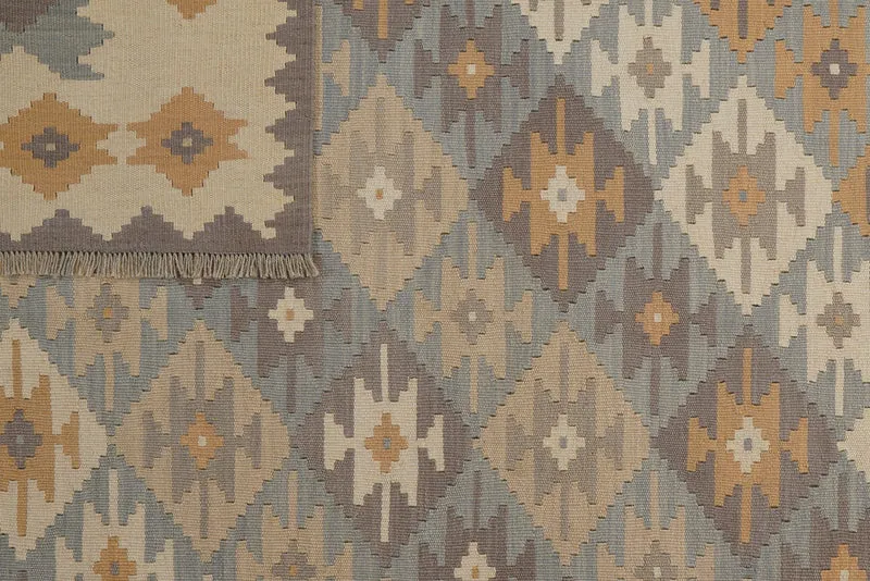 Kelim Gashgai · Handgewebt – Grau, 283x204 cm