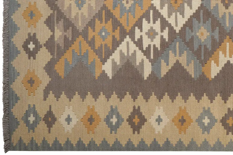 Kelim Gashgai · Handgewebt – Grau, 239x167 cm
