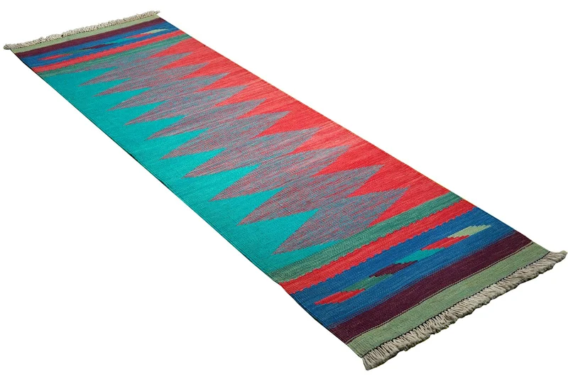 Kelim Gashgai · Handgewebt – Bunt, 210x65 cm