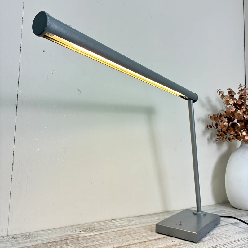 Peters Design 2554 Tischlampe Grau Metall Lampe Gebraucht