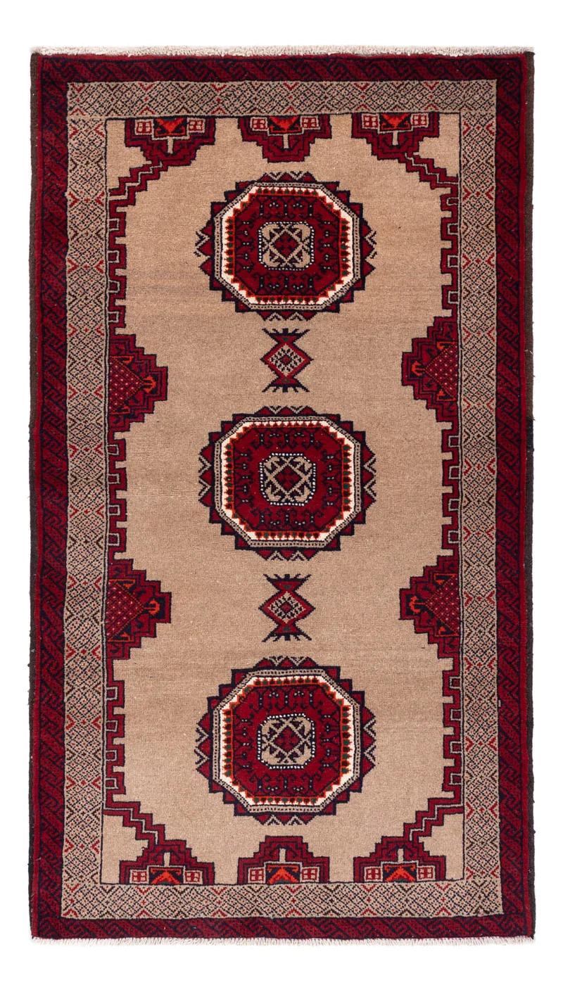 Belutsch Teppich 130x177cm - Perserteppich - hellbraun