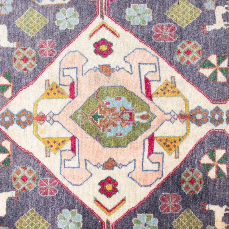 Malayer Teppich 100x145cm - Perserteppich - dunkelblau