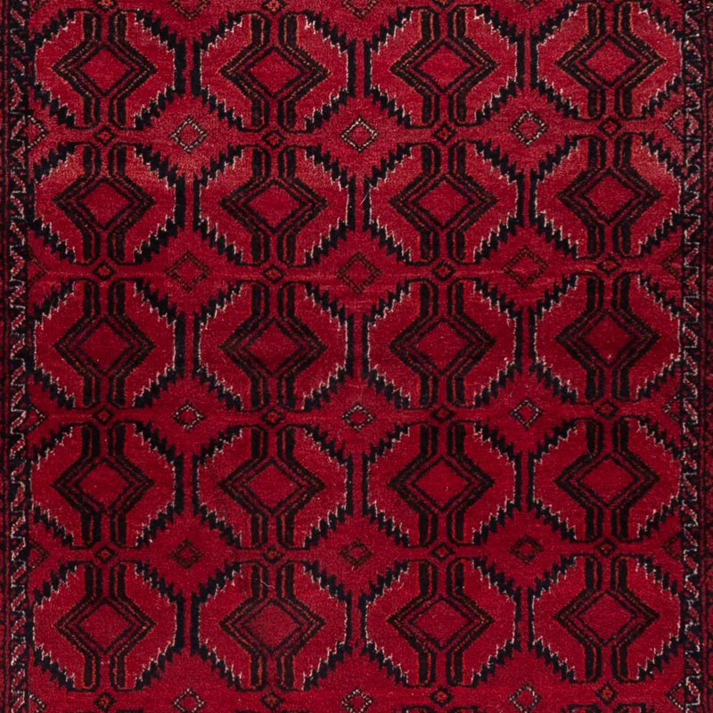 Belutsch Teppich 95x190cm - Perserteppich - dunkelrot