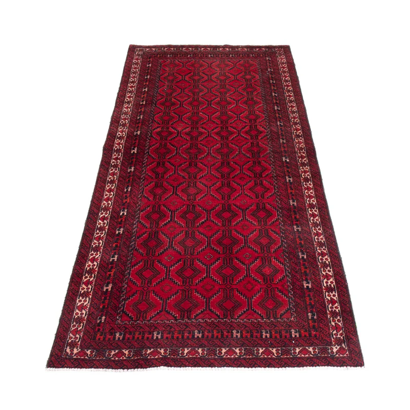 Belutsch Teppich 95x190cm - Perserteppich - dunkelrot