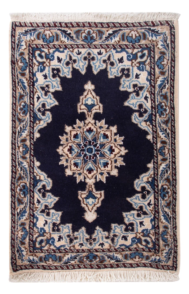 Nain - 12La Teppich 40x60cm - Perserteppich - dunkelblau