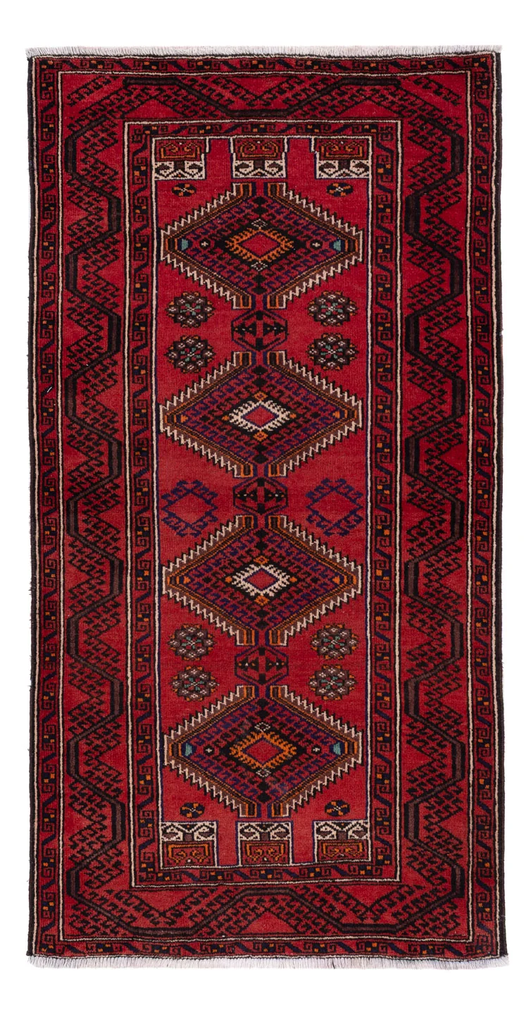 Belutsch Teppich 97x186cm - Perserteppich - rot