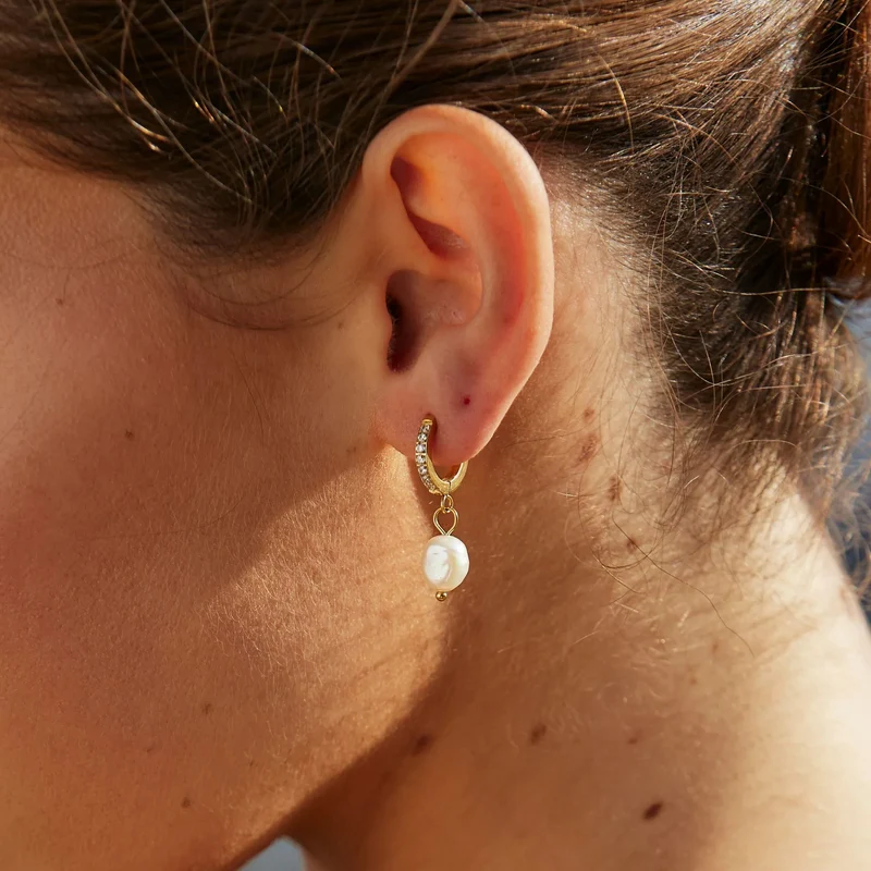 Freshwater Pearl Hoops