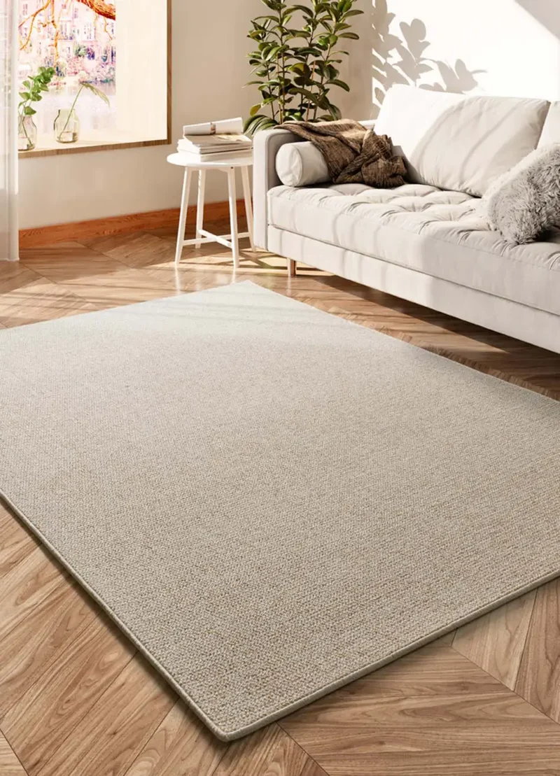 Alfombra a medida tejida en bucle Country Liso Crema