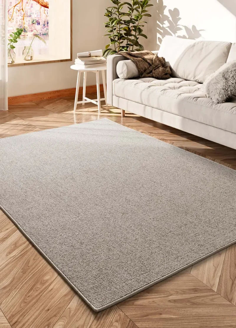 Alfombra a medida tejida en bucle Country Liso Beige