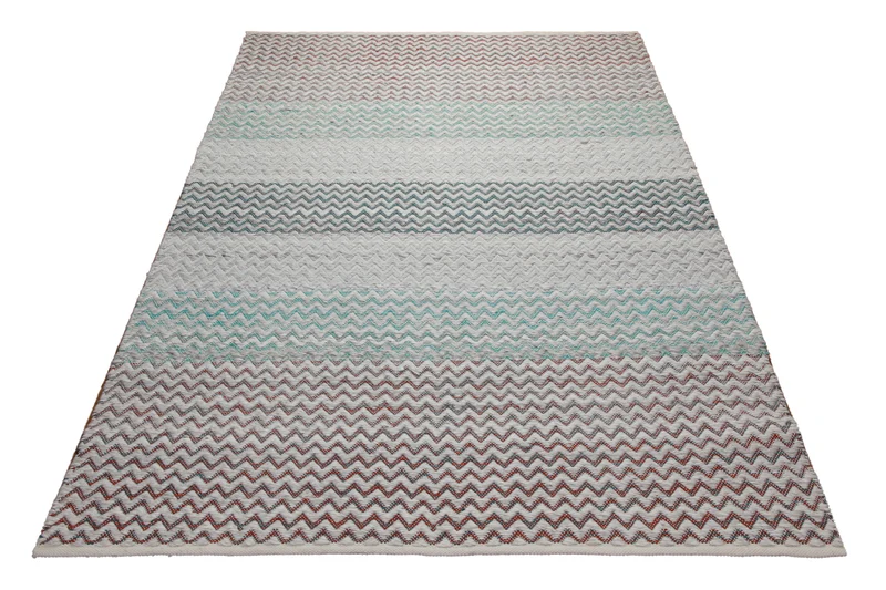 160x230 Teppich Wohnzimmer Multicolor-Chevron für drinnen und draußen – Outdoor-Teppich aus Indien