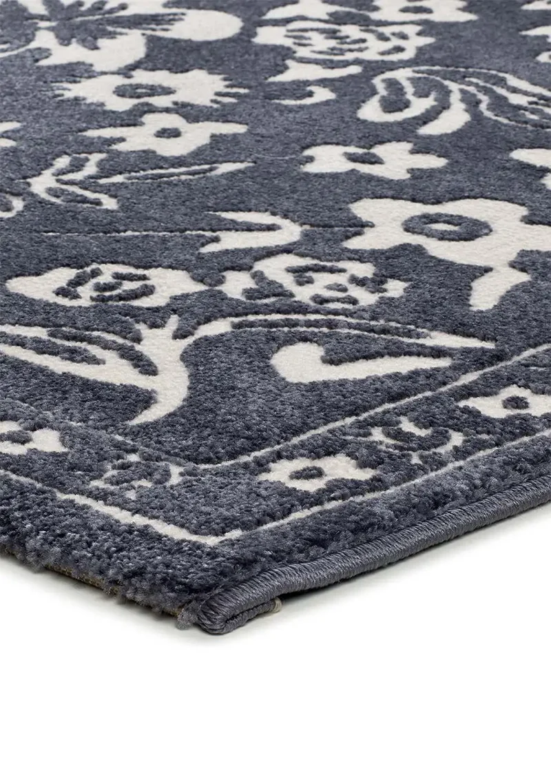 Alfombra clásica con relieve Amara 12994 Azul
