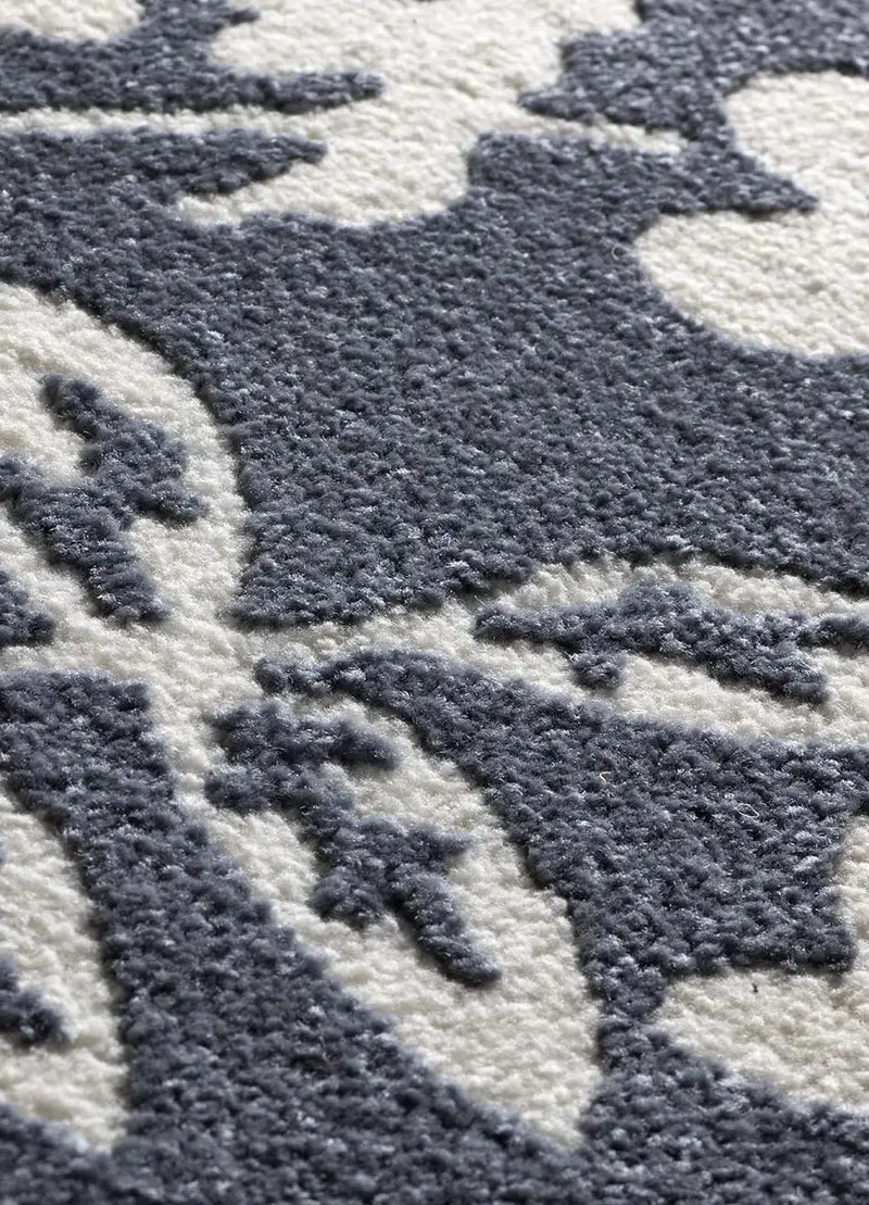 Alfombra clásica con relieve Amara 12994 Azul