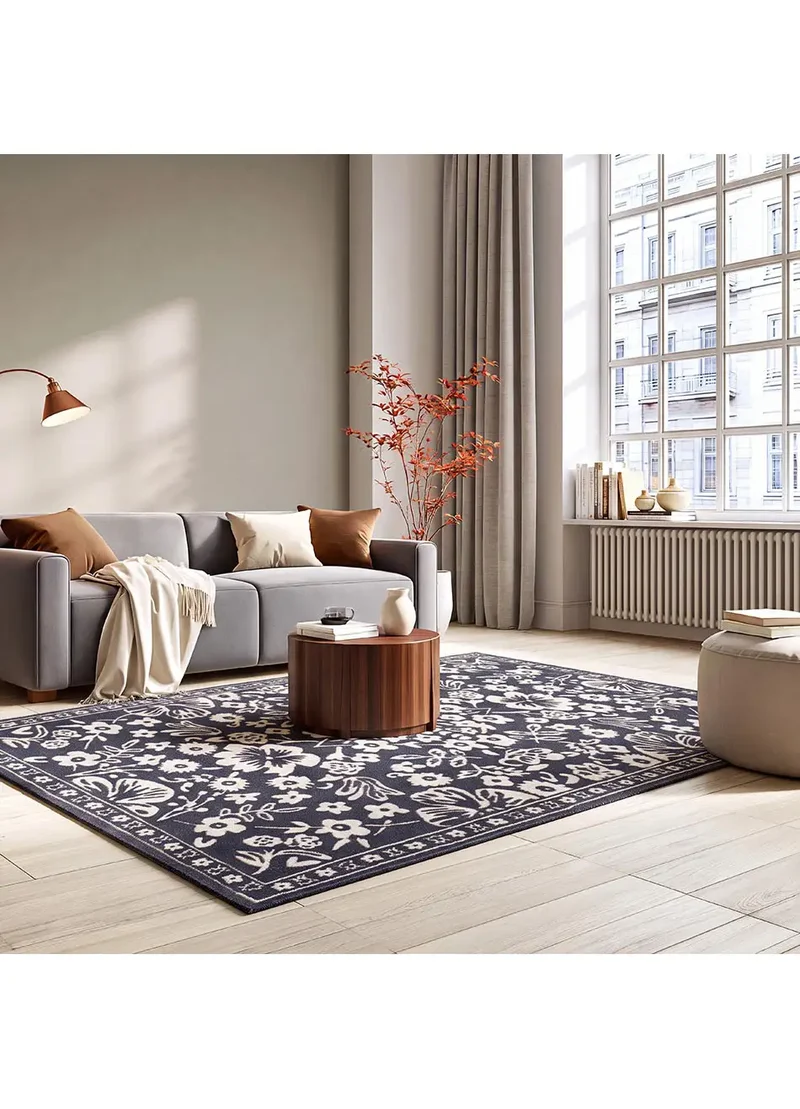 Alfombra clásica con relieve Amara 12994 Azul