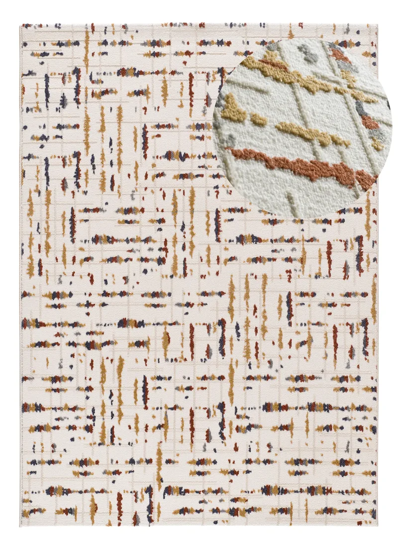Alfombra geométrica con relieve Amara 12992 Multicolor
