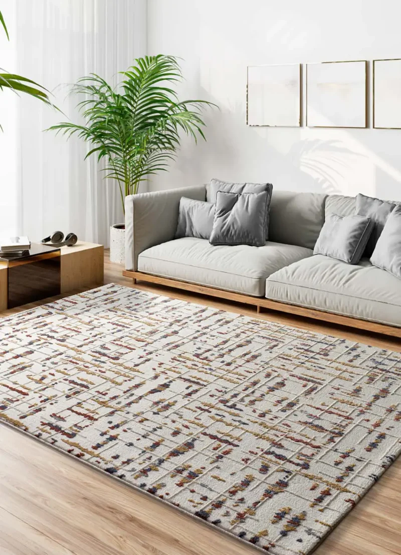 Alfombra geométrica con relieve Amara 12992 Multicolor
